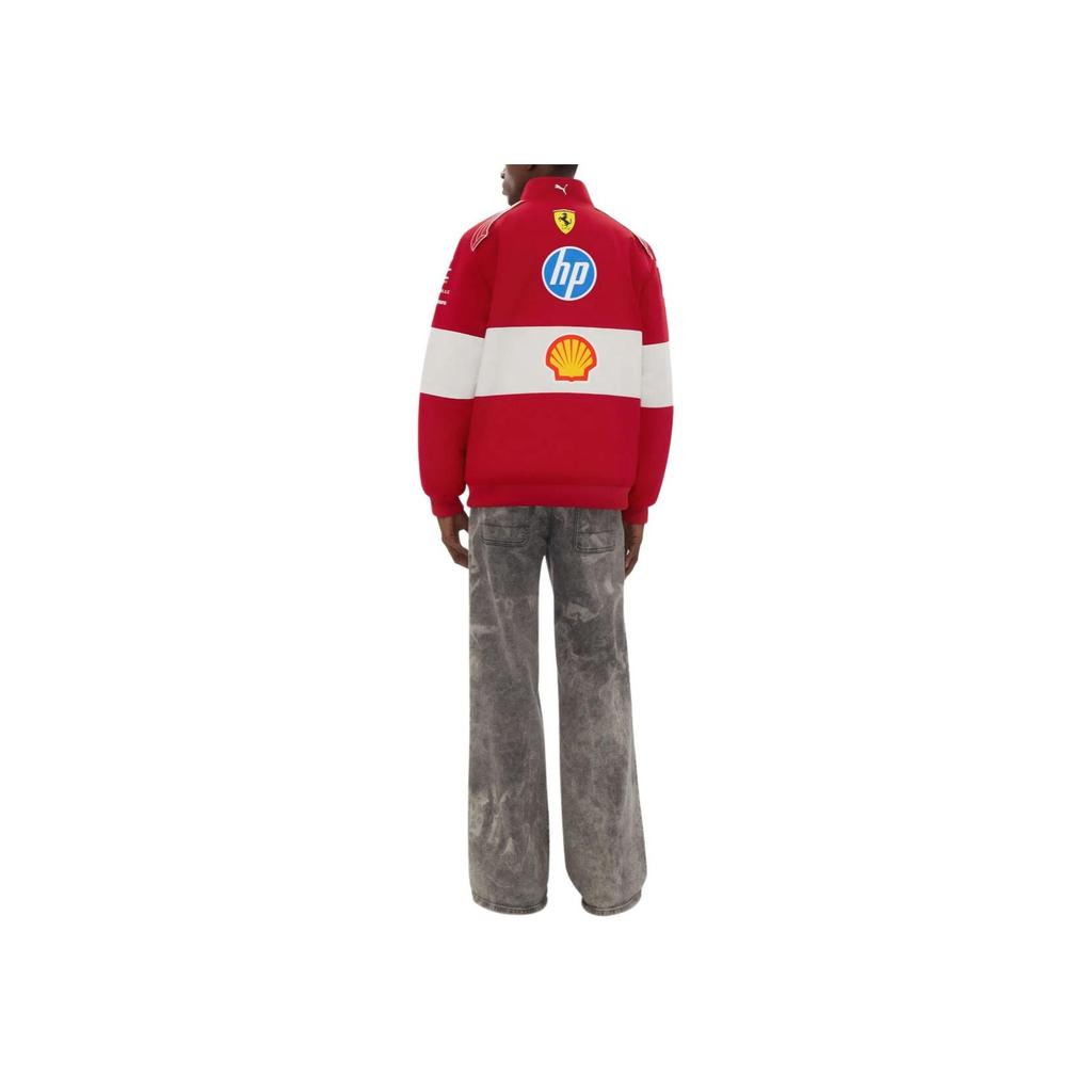 Puma Giacca da uomo con zip lunga e colletto alto, versatile, moda F1 Ferrari, rossa 763954-01