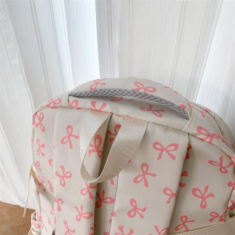 Three-piece Backpack Set Women's School Bag Bow Backpack Large Capacity Lightweight Backpack