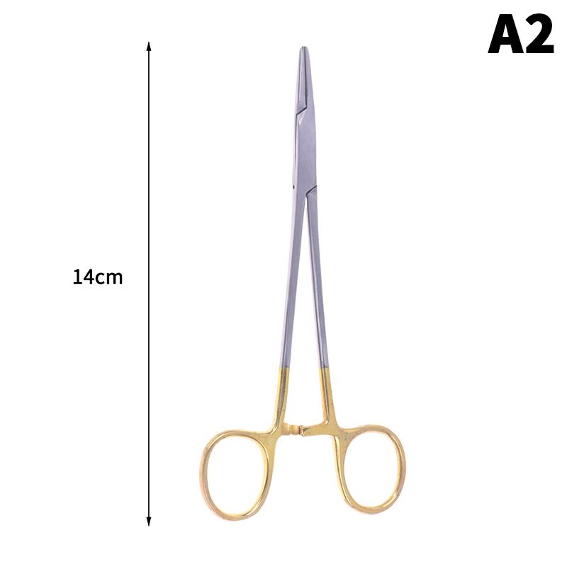 Needle Holder Pliers Mosquito Tweezer Gold Dental Surgical Instrument For Dental Forcep 12.5Cm/14Cm/15Cm/16Cm Oral Instruments