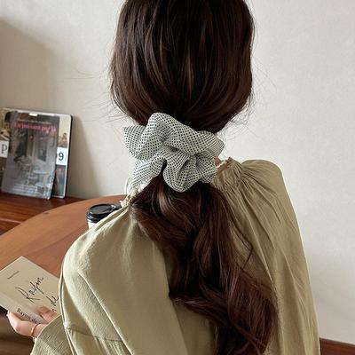 French Retro Polka Dot Large Intestine Hair Band Women's High Elastic Hair Band Large Hair Rope Temperament Durable Headrope Hair Accessories