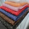 80cm Glitter Rhinestone Square Scarf, Sparkly Mesh Head Wrap for Women