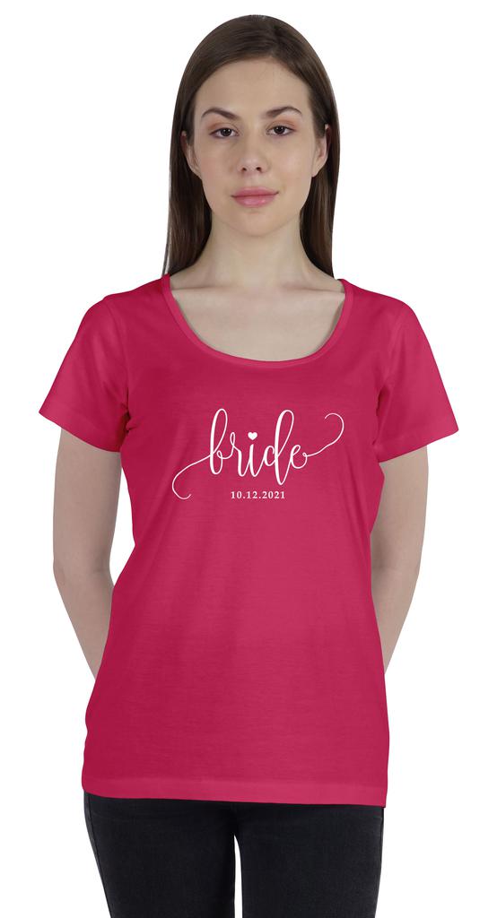 Inkdotpot Personalized Womens Tshirt Top Bride Wedding Announcement Shirt-1N