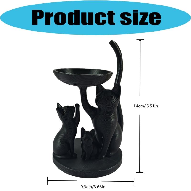 Black Cats Shaped Jewelry Tray For Necklace Bracelet Keys And Small Items Storage Elegant Bedroom Decoration
