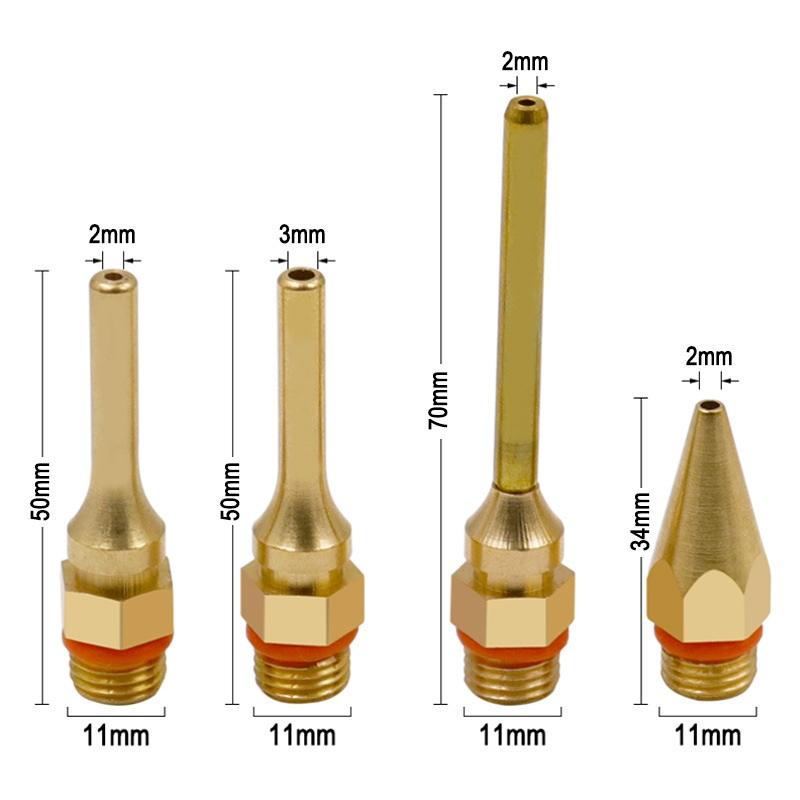 1Pc Pure Copper Hot Melt Glue Gun 2.0x70mm 3.0x50mm 2.0x34mm Nozzle Long Short Small-bore Large Diameter Glue Gun Nozzle
