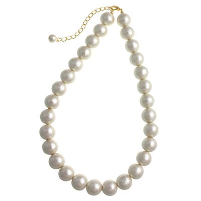 [VINGTAINE] Cotton Pearl Necklace 14mm Short Necklace Simple C3158