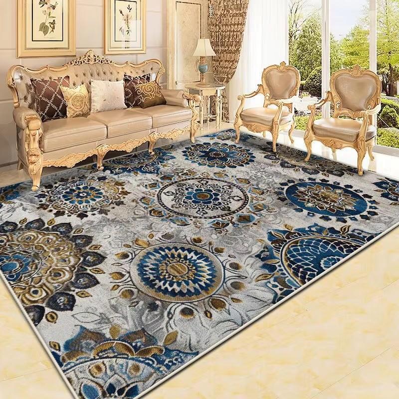 Perský koberec do obývacího pokoje Retro dekorace Velkoplošné protiskluzové koberce Luxusní pohovka Domov Snadno čistitelný Ložnice Společenská místnost Podlahová rohož Boho