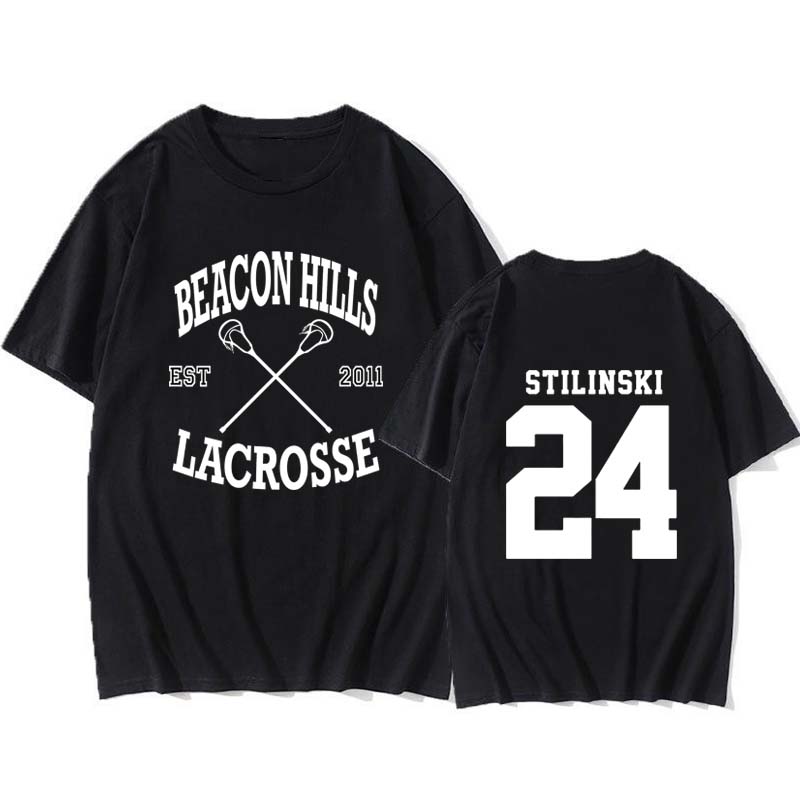 

Принтованная футболка Beacon Hills Женская Летняя Повседневная Свободная Модная Харадзюку Уличная Круглый Вырез Короткий Рукав Топы Футболка Унисекс L