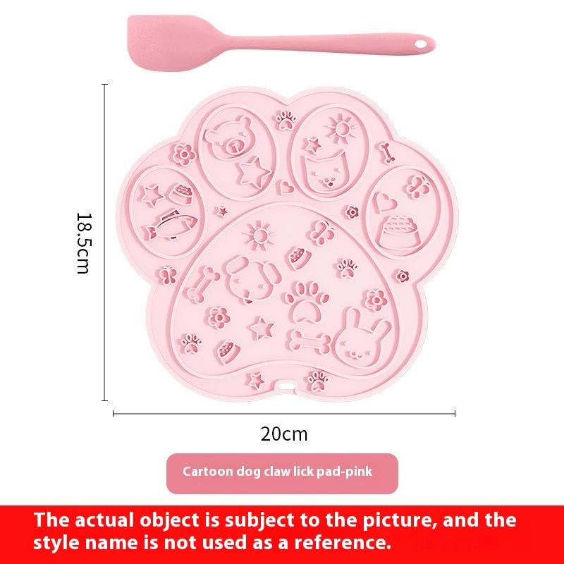

Коврик для лизания Slow Food для домашних животных, миска для медленной еды, нескользящая протекающая тарелка для кошек [Dog Paw Pink]