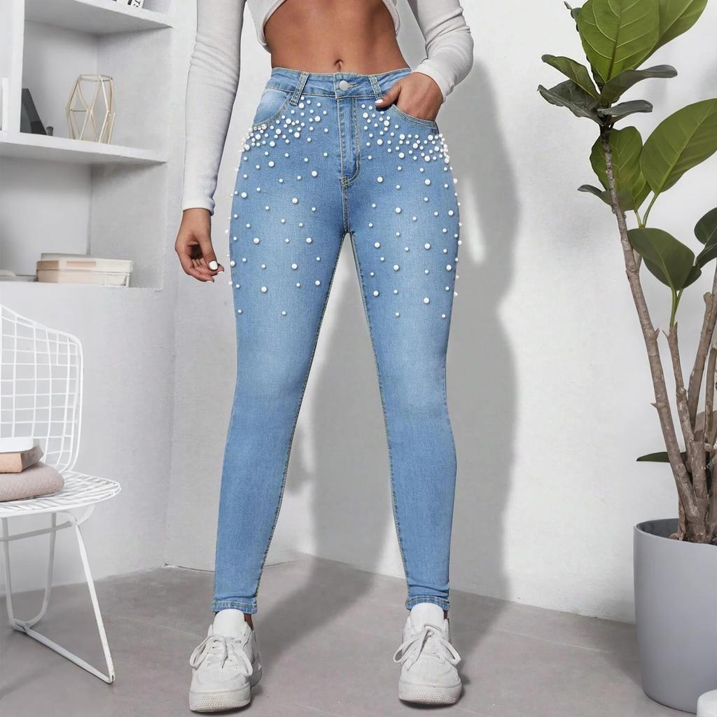 Kadın Bol ve Rahat Trend Rahat Moda Dar Kesim Bacak Kot Pantolon