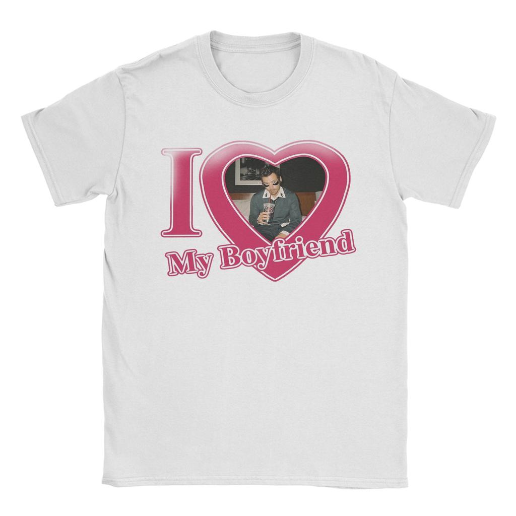 Harry Styles I Love My Boyfriend Mens T Shirt  Hipster Tees Short Sleeve O Neck TShirts Pure Cotton Plus Size Clothing