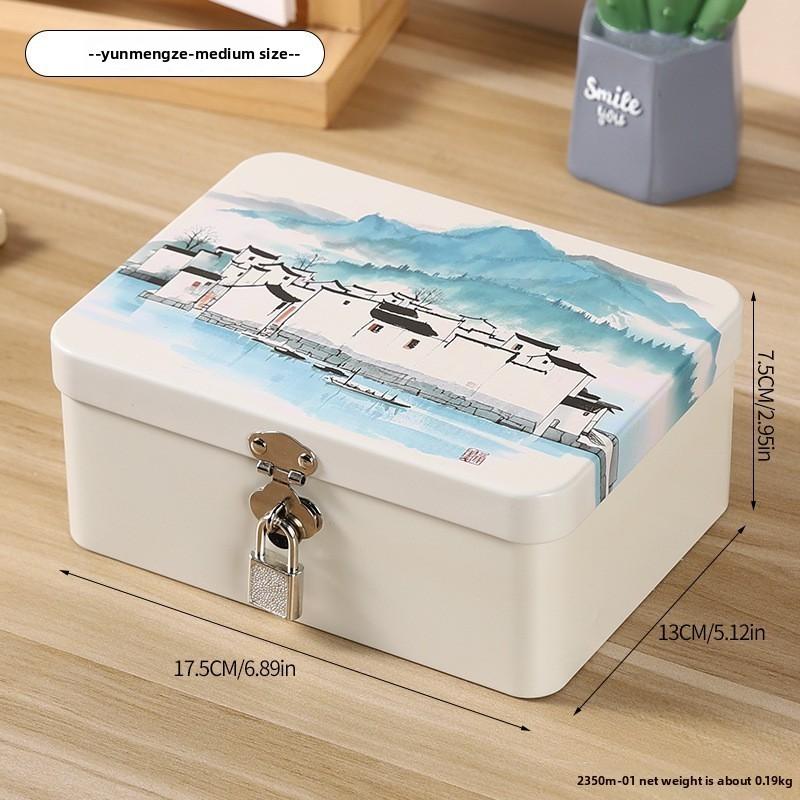 Minimalist Storage Box With Lock For Jewelry Cosmetics And Small Items