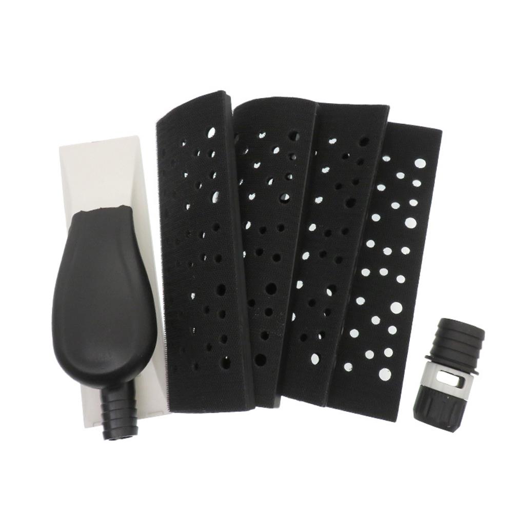 200 x 70mm Sanding Block Vacuum Hand Sander Sponge Pad Dust Free with 4 pcs Replacement Pad for Wood Polishing Car Repair