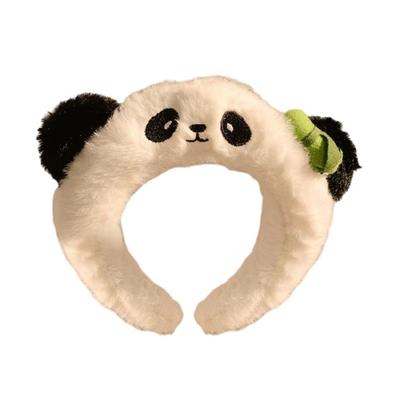 Light Weight Panda Plush Hairband Washing Children Headbands Adjustable Headwear for Children Teens and Panda Fans