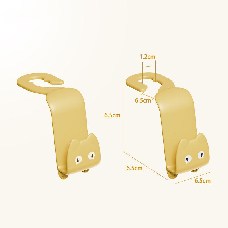 2pcs Creative Car Hook Cute Cat Car Seat Hanger Hooks Behind-seat Accessories Organizer Hook Bags Clothes Sundries Hanger Clip