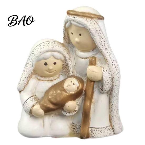 Miniature Christmas Character Sets Mini Resin Nativity Figurine for Desktop Decor, Holy Family Manger Christian Home Shelf Accents Scene Ornaments,