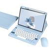 Stylish iPad Pro 11 M4 Keyboard Case with Upper Pencil Separate Bluetooth Wireless Cute Slim Folio Blue Storage, Magnetic, Design, Keyboard,