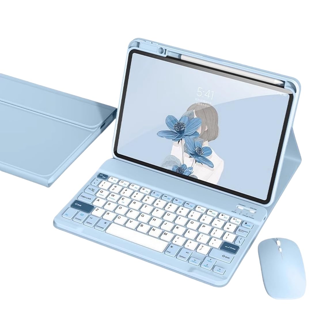 

GOOVEN Стильный чехол-клавиатура для iPad Air 11 с местом для хранения мыши и карандаша, совместимый с iPad Air 11 и 1-й беспроводной клавиатурой Bluetooth с