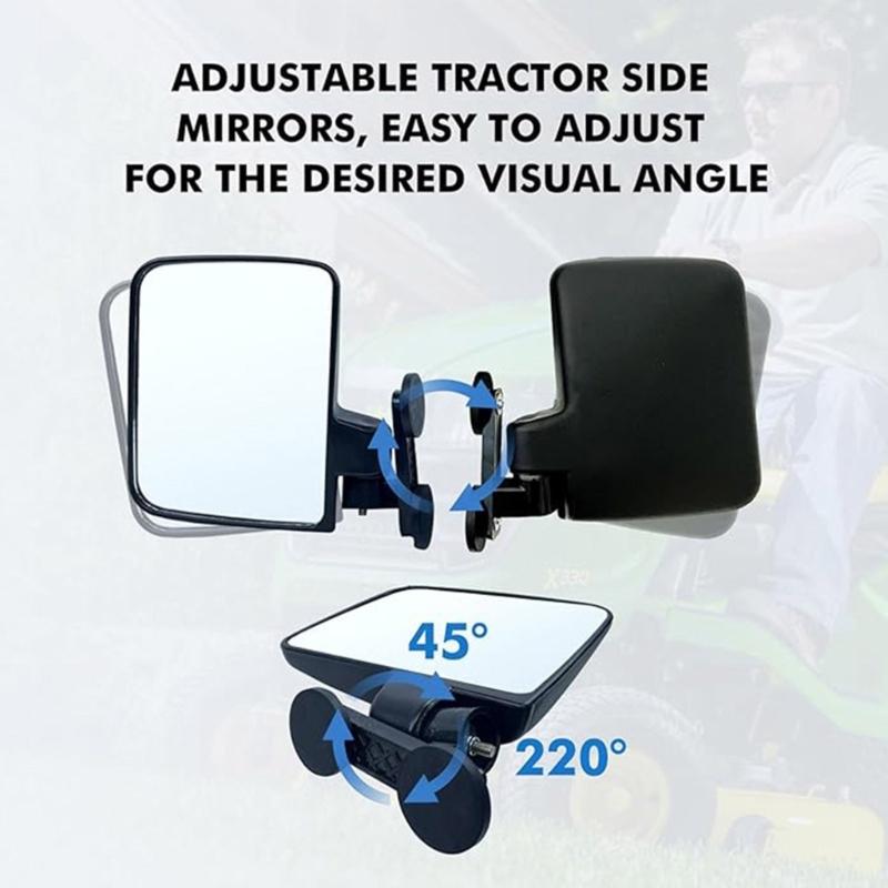 Golf Cart Side Mirrors with Screws Gasket Universal Replacement Strong Magnetic Side Mirrors Adjustable Rearview Mirror