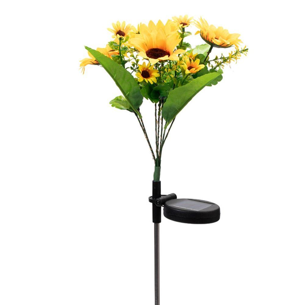 Colorful Design Solar Lawn Lamp Waterproof Feature Sunflower Shape Landscape Lighting Solar Powered Garden Light