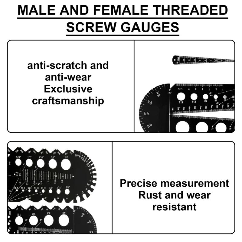 Metric and Imperials Metal Thread Pitches MultiGauges AluminumAlloy Thread & Pitches Identification Gauges Tool