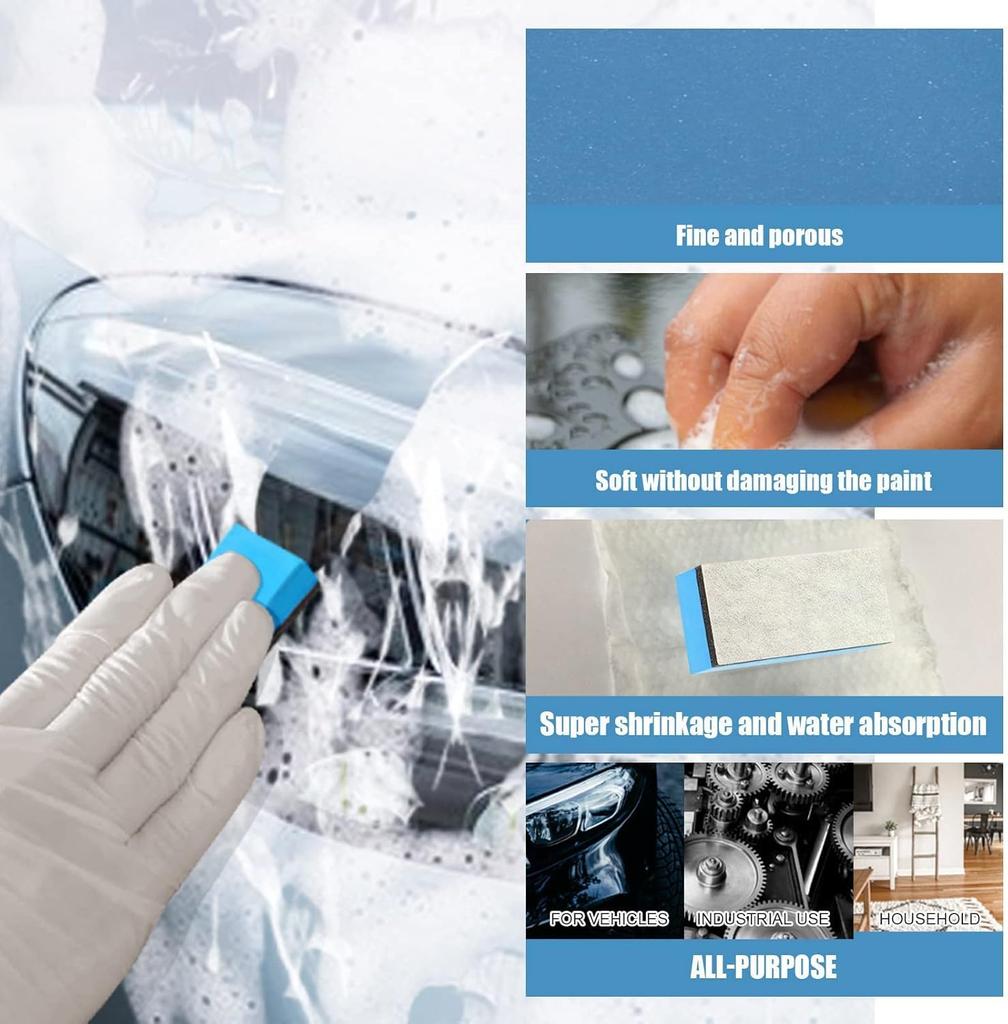 VitalBloom Car Wash Coating, Double Layered Coating, Sponge, Sponge Brush,