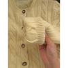 New twist crew neck sweater jacket women's autumn and winter soft waxy lazy gentle wind yellow knitted cardigan