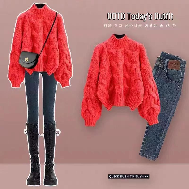 Women's Milky White Fluffy Cable Knit Sweater - Soft, Loose-Fitting, and Gentle for Spring/Summer