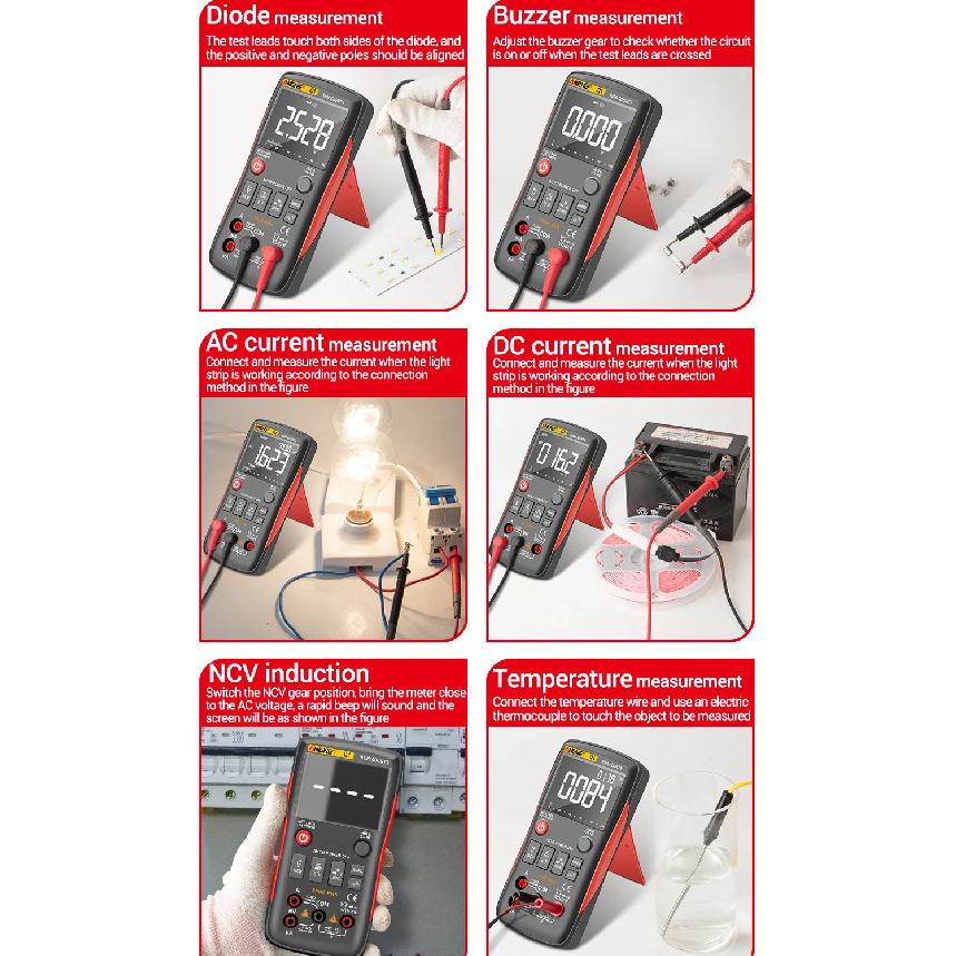 Smart Multimeter Tester ANENG Q1 Digital Display High Precision Professional True RMS 9999 Counts Auto Range Electrician Tools