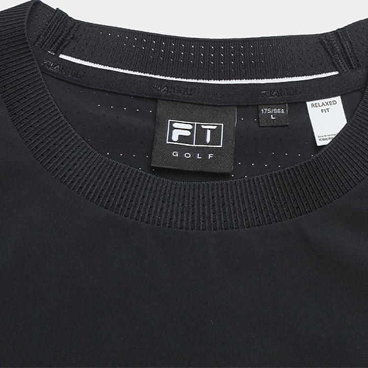 FILA Golf Series Round Neck Solid Color Pullover T-Shirt Men tops A11M625121FBK
