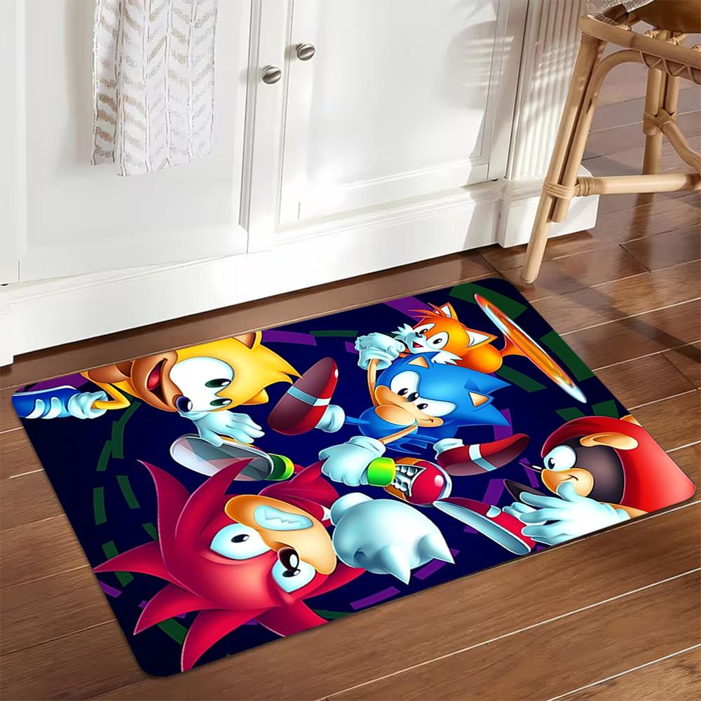 Sonic The Hedgehog Art Print Decoration,Carpet,Living Room,Bedroom, Non-slip,Square rug