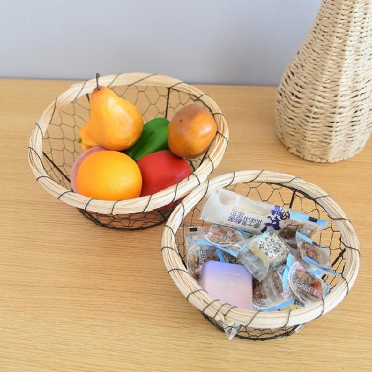 Round/Oval Shaped Wire Basket Space Saving Basket Fruit Holder Decorative Food Storage Solution Kitchen Accessory