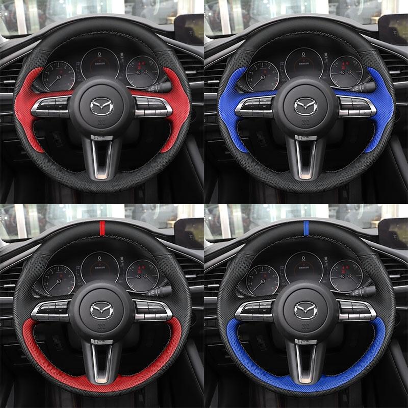 DIY Car Steering Wheel Cover 100% Fit For Mazda 3 Axela    CX-30 MX-30   Auto Interior Accessories