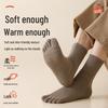 Men's Five-Finger Cotton Toe Socks - Thick, Velvet, Mid-Tube, Sweat-Absorbent, Anti-Odor, for Autumn and Winter.