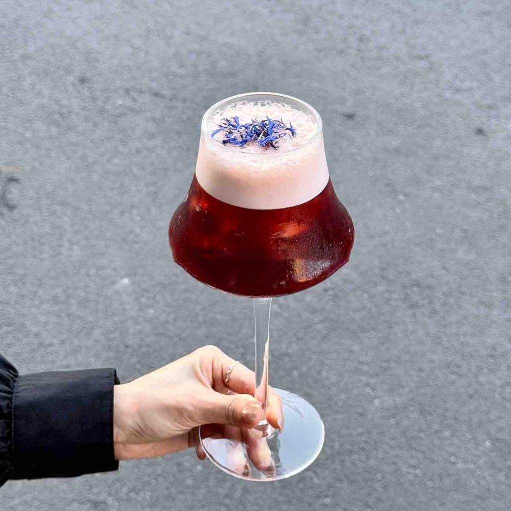 Verre à Cocktail à Tige Haute Design Minimaliste de Niche Verre à Vin Transparent Créatif Rétro Tasse en Verre Tasse à Café Spéciale