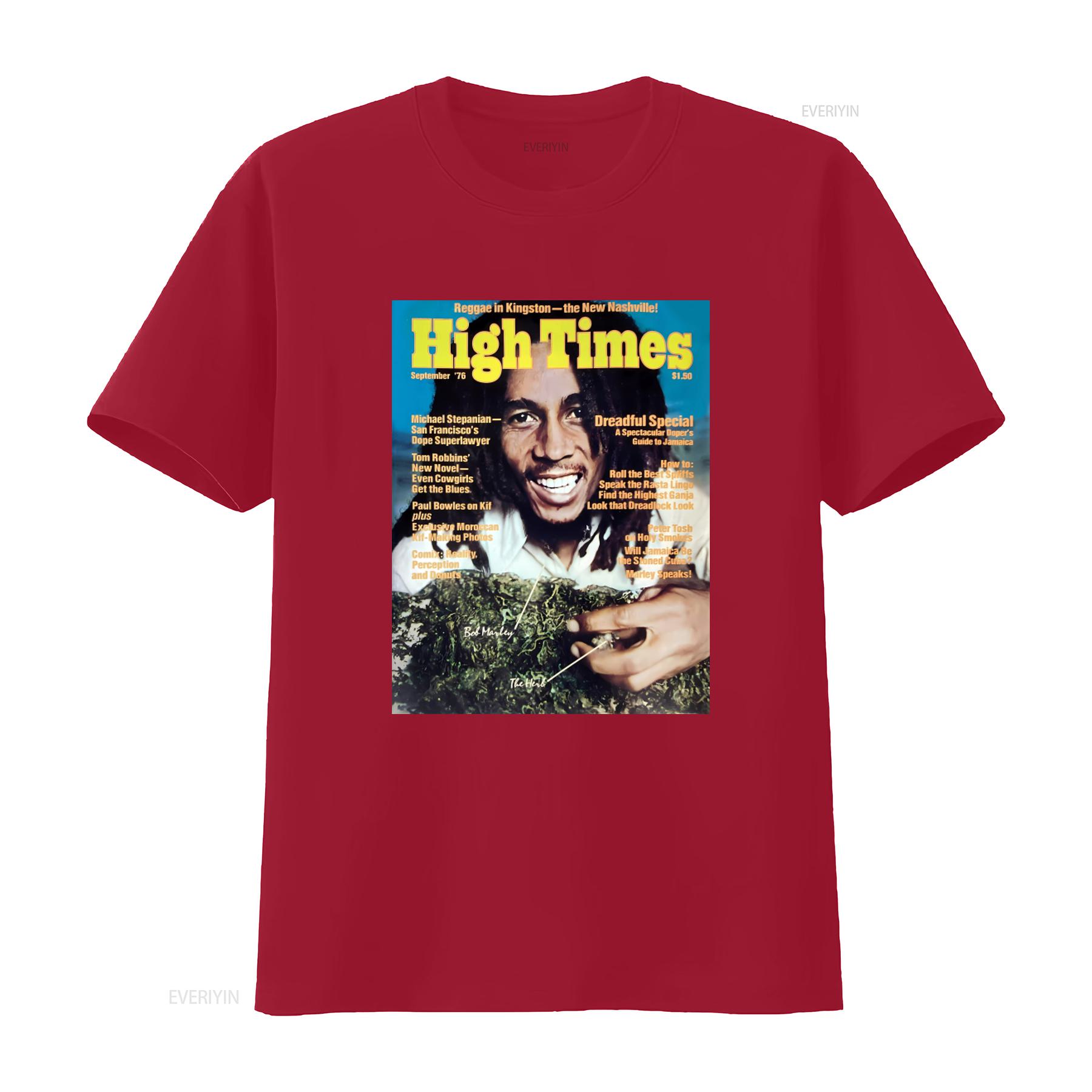 90s Vintage Bob Marley High Times Magazine Rasta Reggae T Shirt Medium vintage Washed Stretched streetwear Stylish Versatile S