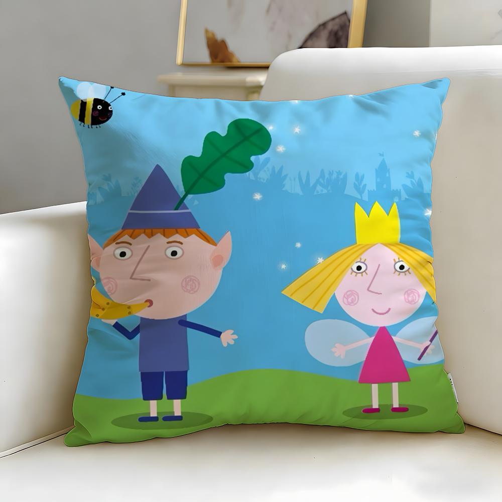 Fashion Bben And Hollys Little Kingdomew Cushion Cover Soft EasyWash Pillow Case Versatile for Couch Bed Travel and Office