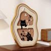 Unregelmäßig geformter Fotorahmen Lustige Katze Gerahmte Wandkunst Niedliches Tiergemälde Bild für Schlafzimmer Wohnzimmer Badezimmer Wand Tisch Dekoration