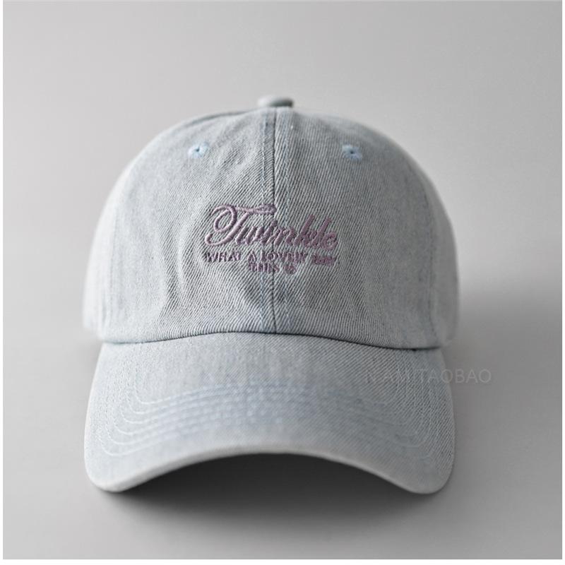 Fashion Hat Letter Embroidery Soft Top Denim Baseball Cap Men's and Women's Simple Rest Fashion Trend Korean Version Shopping Sun Hat