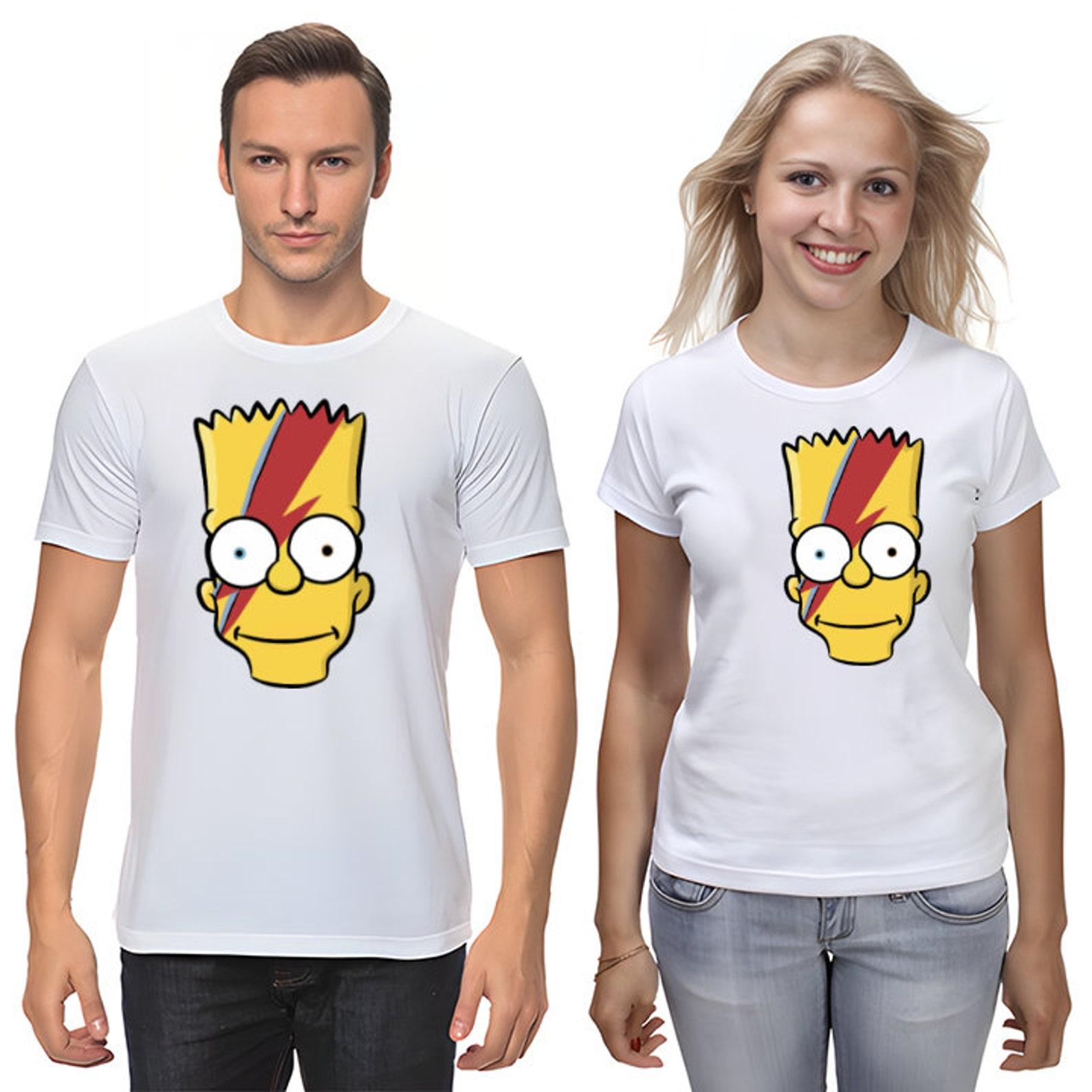 The Simpsons,Homer,Marge,Bart,Lisa Figure, Short Sleeve White-Black Men s / Women s T-Shirt E063 4XL