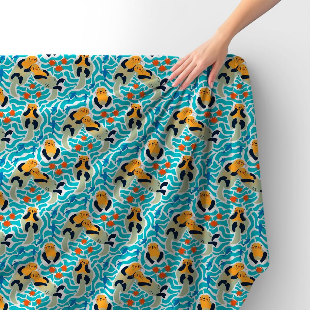 Royal Samt Stoff Polyester Zum Nähen - Motiv Seeotter
