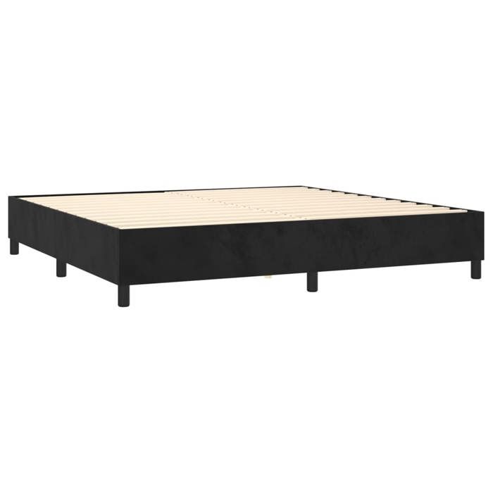 Cadre de lit avec matelas - Maison Exclusive - Noir - 200x200 cm - Velours - Confort optimal