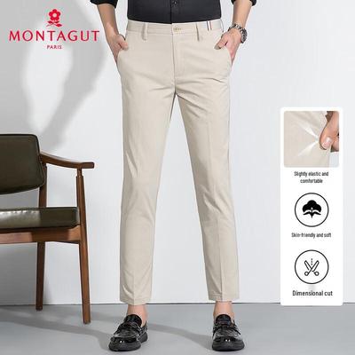 MONTAGUT Herren Easy Iron Knitterfest Business Casual Cropped Hose