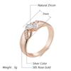 Anelli Lussuosi Lucidi in Zircone Naturale per Donna Colore Oro Rosa Incastonatura Mista Design Sottile Gioielli Quotidiani Sposa Matrimonio