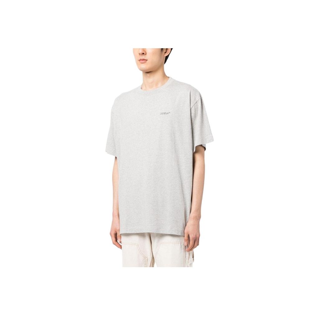 Off-White Jumbo Arrow Over Tee Melange Grey Men Tops OMAA038S23JER0020810