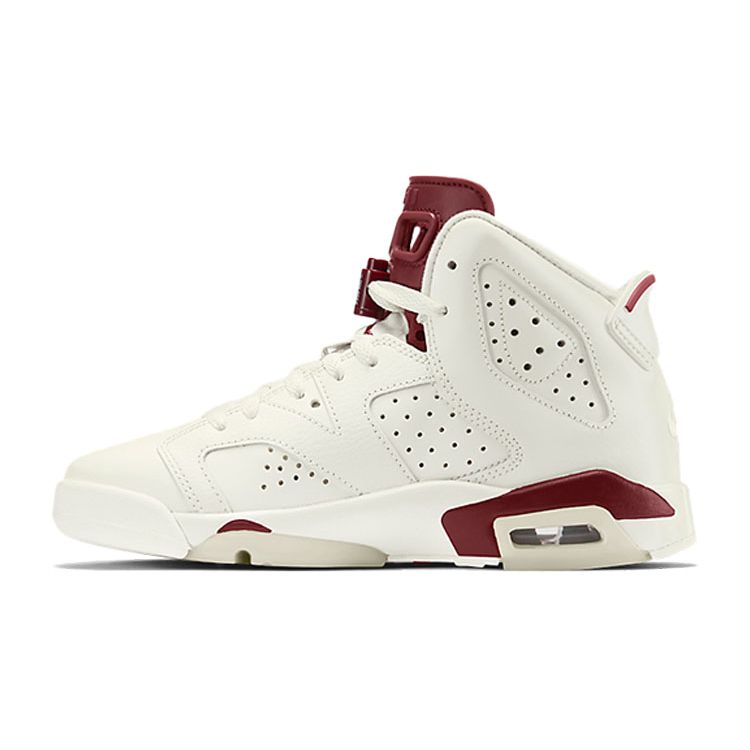 

Детские кроссовки Air Jordan 6 Retro GS Maroon 2016 International Release White Off-White New-Maroon 384665-116