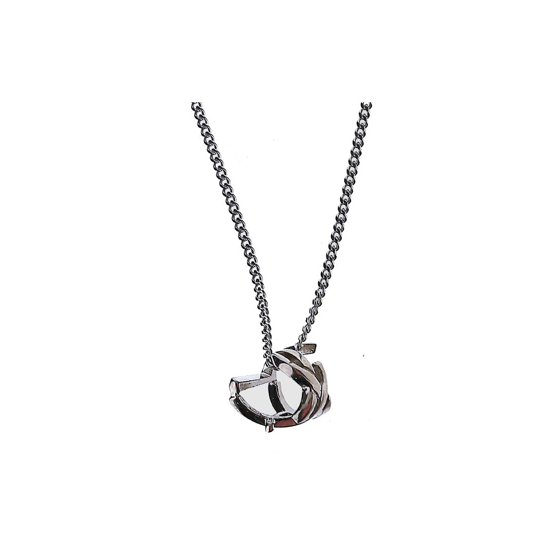 Saint Laurent Letter Twist Pendant Brass Necklace Unisex necklace 651779Y15008126 Silver,M