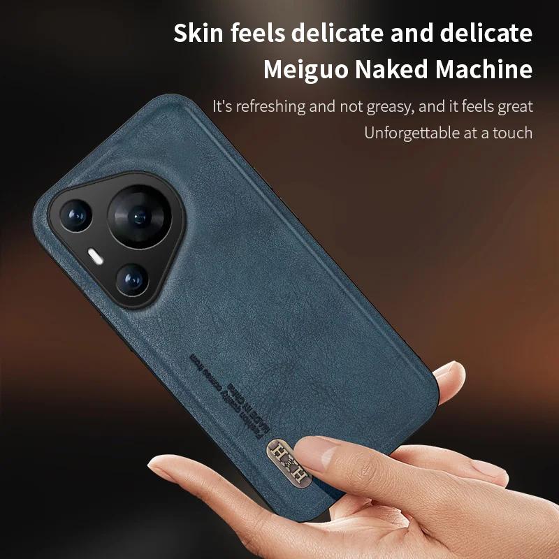Vintage Leather Phone Case For Huawei Pura 70 P60 P50 P40 P30 Nova 12 11 10 SE Mate 60 50 40 30 Pro Build-in Magnet Iron Cover