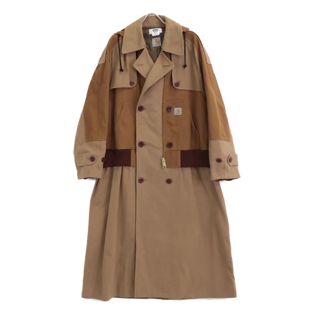 eYe JUNYA WATANABE MAN X Carhartt 22AW Black Hooded Duffle Coat Coat XS BrownUsed