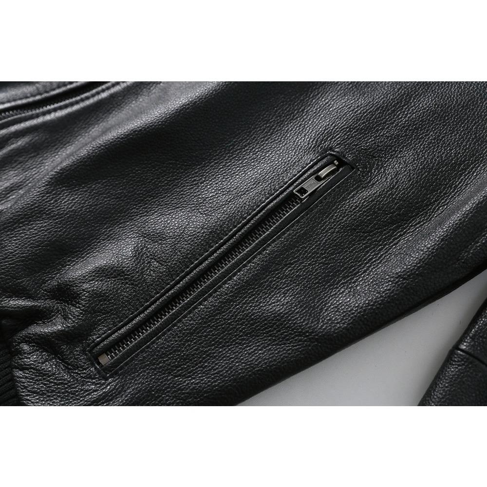 Chinese Size Genuine Leather Jacket Men Real Leather Jacket 100% Cowhide Slim Fit  Male Coat Skin Clothing Spring Autumn