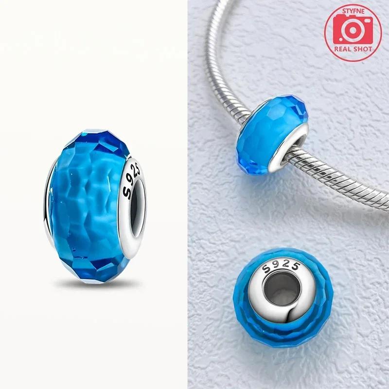 Real Coppercolored Shiny Murano Glass Beads Round Charms Fit Original Bracelet Diy Fine Jewelry Gifts For Women